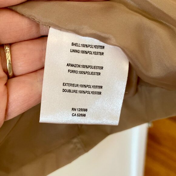 Ellen Tracy Sz Large Cropped Moto Jacket Diagonal Zip Front Quilted Khaki Gold - Picture 7 of 10